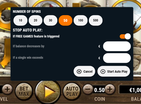 Sparta Slot Autoplay feature