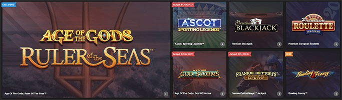 Big games selection at Betfair Casino
