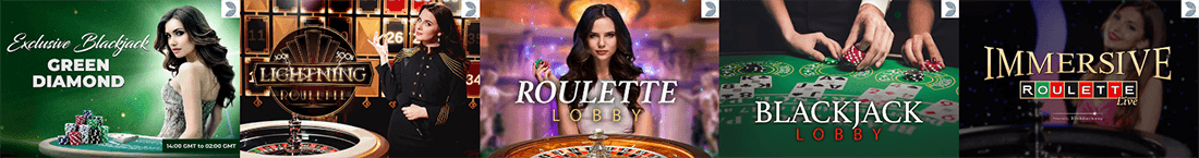There are around 100 available titles at Casino Cruise live dealer section