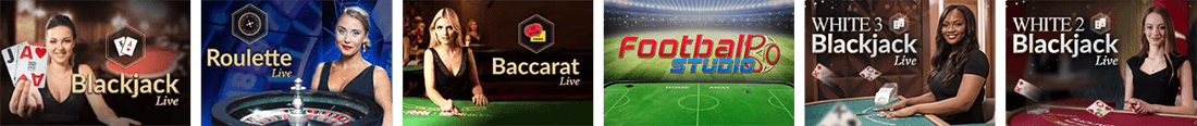 Play on more than 70 available tables at Dealers Casino live lobby