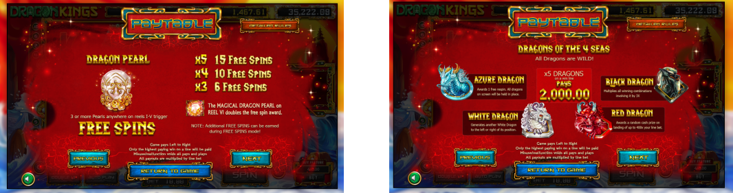 Get Free Spins from Dragon Pearl Combinations