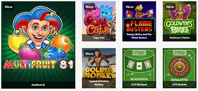 More than 1000 games assembled from more than 20 game providers at Dunder Casino.
