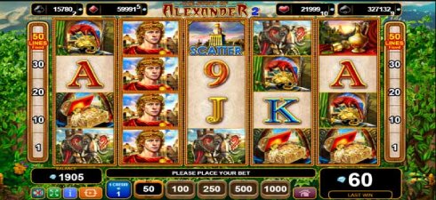 Alexander II has 50 fixed pay lines