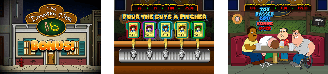Family Guy slot - Drunken Clam Bonus