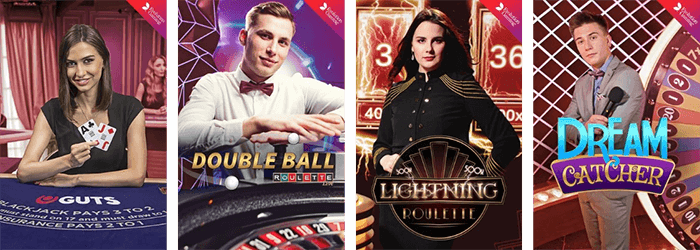 The Guts live casino is provided by Evolution Gaming and NetEnt