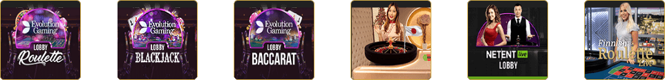 The InterCasino live section is provided by - NetEnt, Evolution Gaming and HoGaming