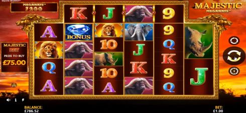 Majestic Megaways slot has a six reel layout