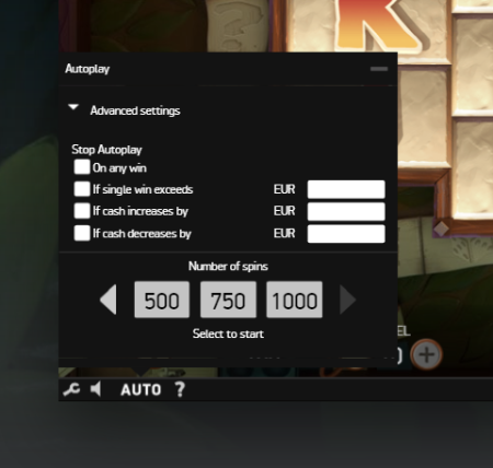 Jumanji Slot Autoplay feature