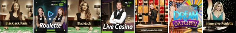 Kaboo Casino offers live dealer games by Evolution Gaming and NetEnt