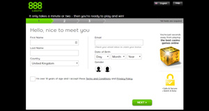 Open a new account at 888Casino