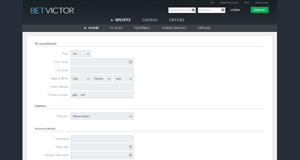 Open a new account at BetVictor Casino