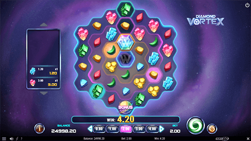 Play'n GO's slot game Diamond Vortex has a one pay lines