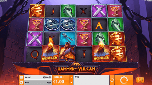 The Hammer of Vulcan slot by Quickspin comes in a 4x6 reel pattern