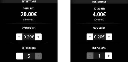 Scrolls of Ra HD bet settings
