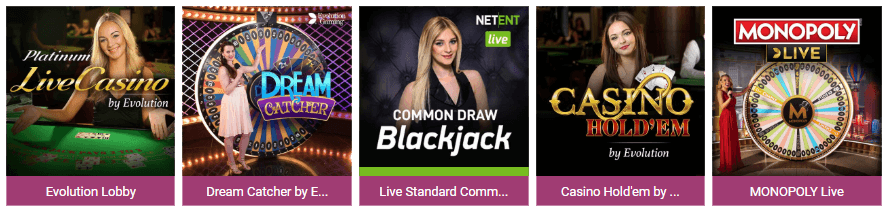 Simba Games live casino comes with every live dealer game you could wish for.