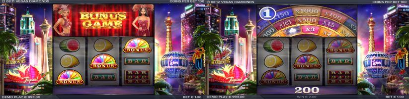 Bonus Fortune Wheel in Vegas Diamond Slot