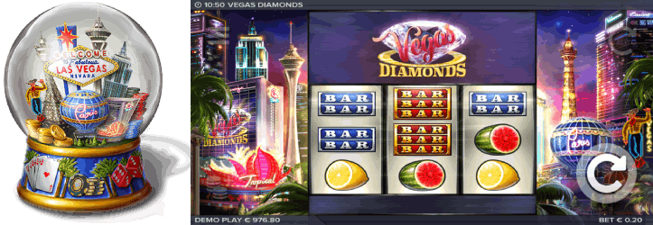 Vegas Diamond Slot has a classic 3x3 reel layout