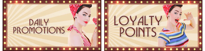 Many Daily Deals, Ongoing Promotions and VIP program with loyalty points at Velvet Slots Casino