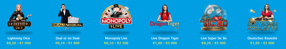 The live section at Vera&John casino is great
