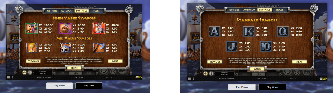 Viking Voyage Slot game features